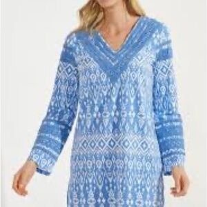 Coolibar French Blue Melrose Ikat Size Small Samoa Bay Cover-up
